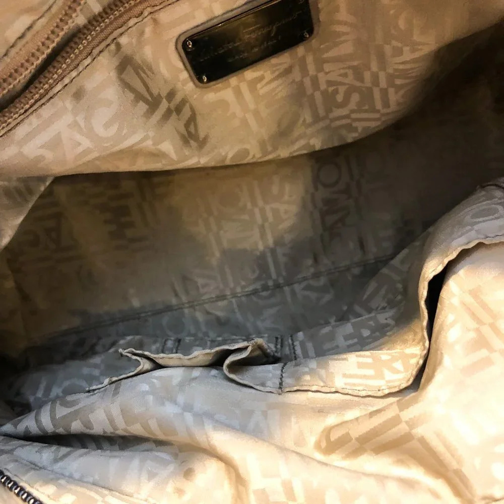 Salvatore Ferragamo Leather Designer Silver Hardware Hobo Shoulder Handle Bag - Picture 9 of 13